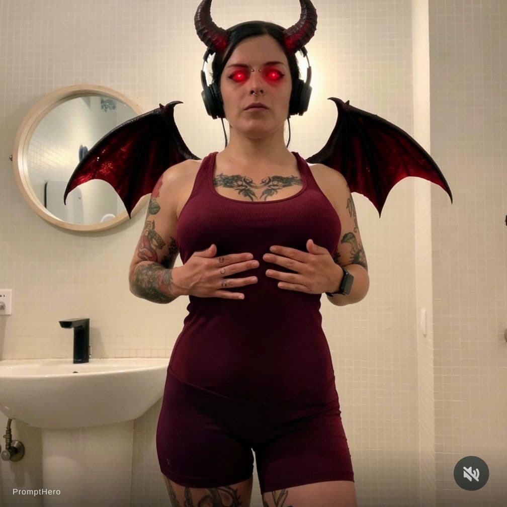 AI generated: A very sexy hot Succubus with all the body details enhanced and visibles