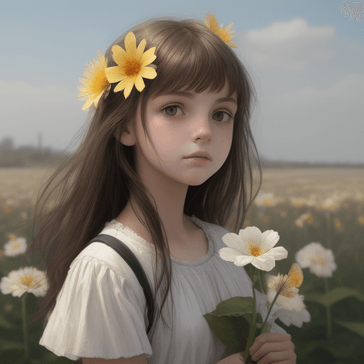 AI generated: a girl with a flower
