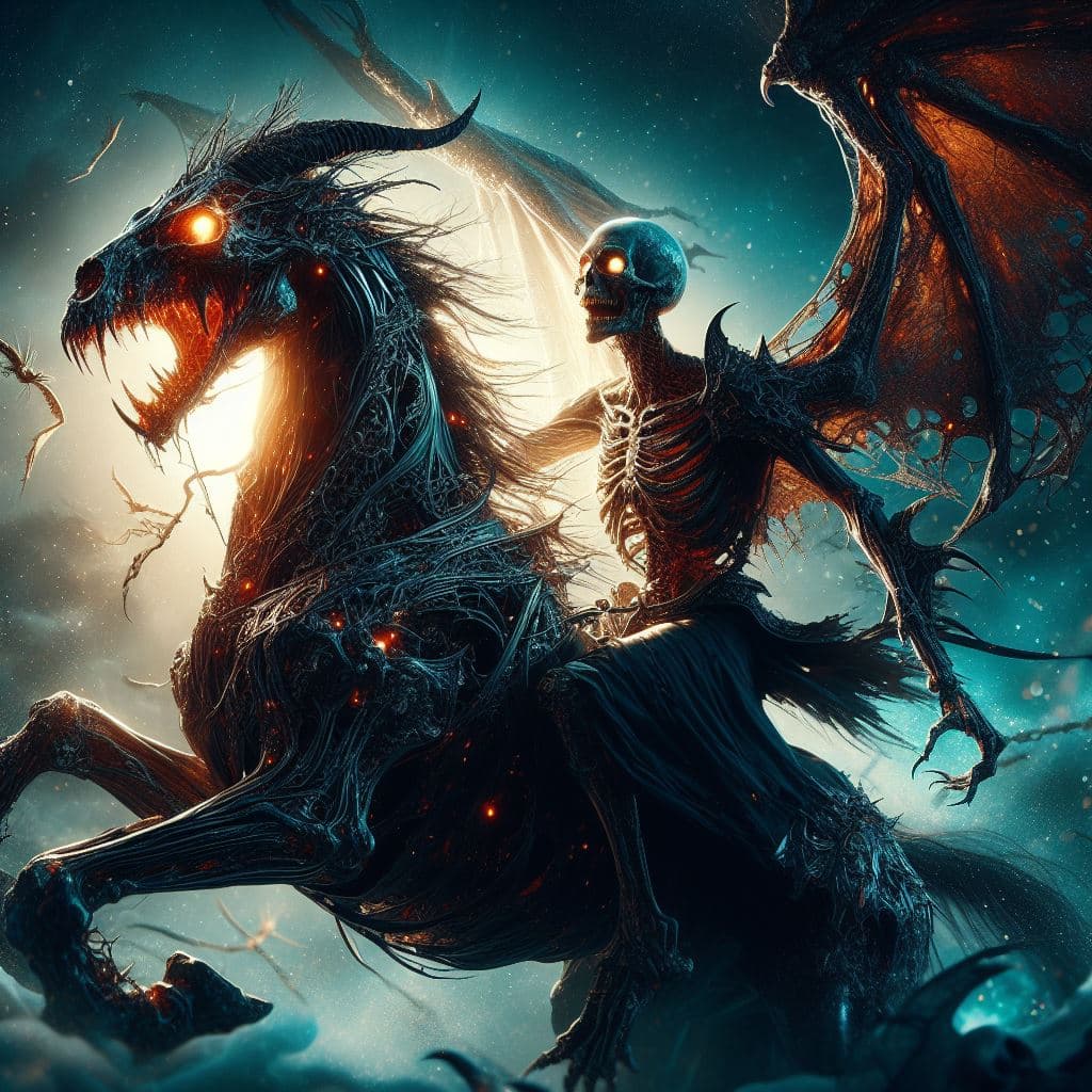 AI generated: when nightmare comes in your life, creepy fantasy,other world,photorealism, very disturbing, shiny,d...