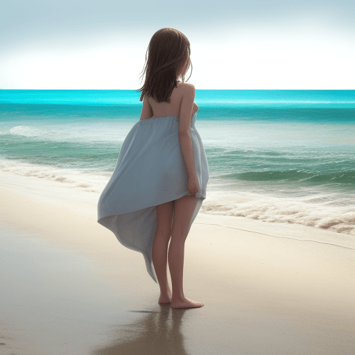 AI generated: girl on the beach 