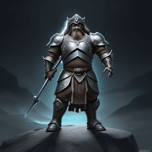 AI generated: dwarf, swinging halberd,full body armor with helmet,, ultra-detailed, cinematic, perfect, epic, mode...