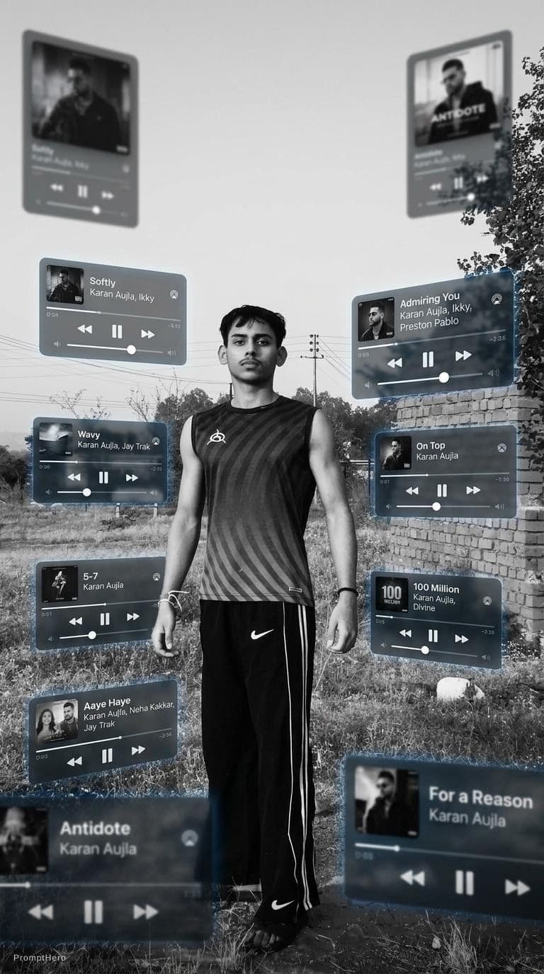 AI generated: A cinematic, dreamlike AR visual featuring a central 151 photorealistic person surrounded by floatin...