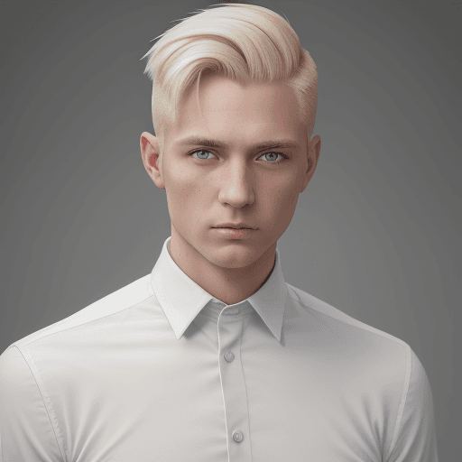 AI generated: photograph, front view, full-body shot, professional model, man, blonde color Undercut hairstyle, st...