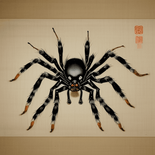 AI generated: 15th century ming dynasty chinese painting of a spider goddess.