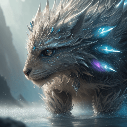 AI generated: close midshot, high detail, 8k, photorealistic, bedazzling cute fluffy wild creature, rule of thirds...