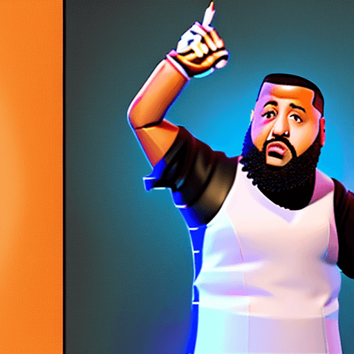 AI generated: DJ KHALED realistic cartoon character fortnite posing