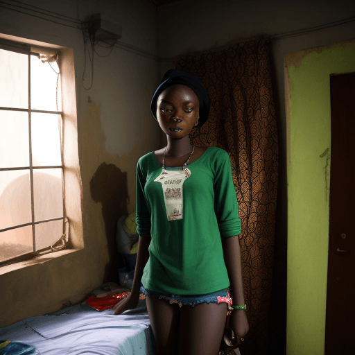 AI generated: 20-year-old Nigerian girl in her house