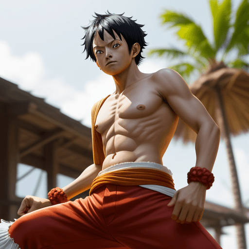 AI generated: A pinoy man cosplay one piece monkey d. luffy live in action, high - resolution, photography realist...
