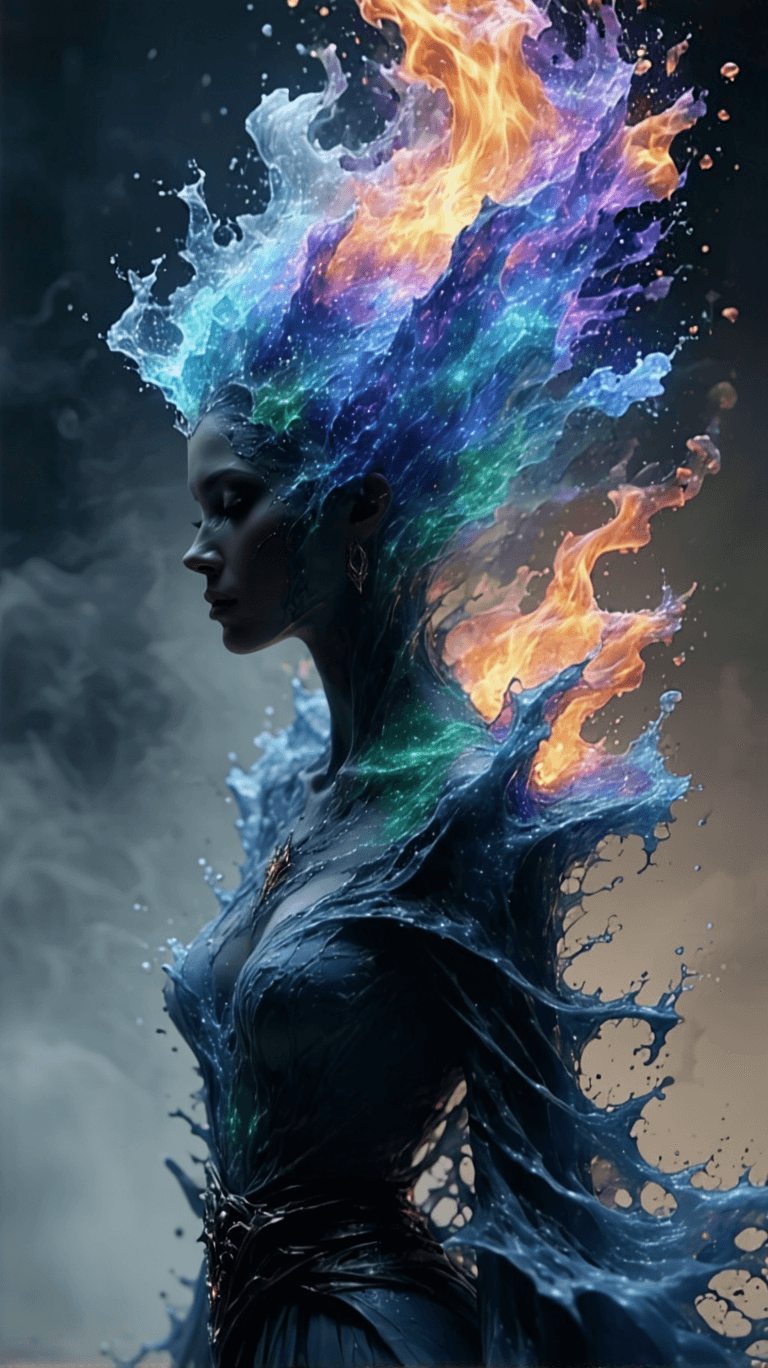 AI generated: Elemental Witch Transformation: * Concept: A witch transforming into a being of pure elemental energ...