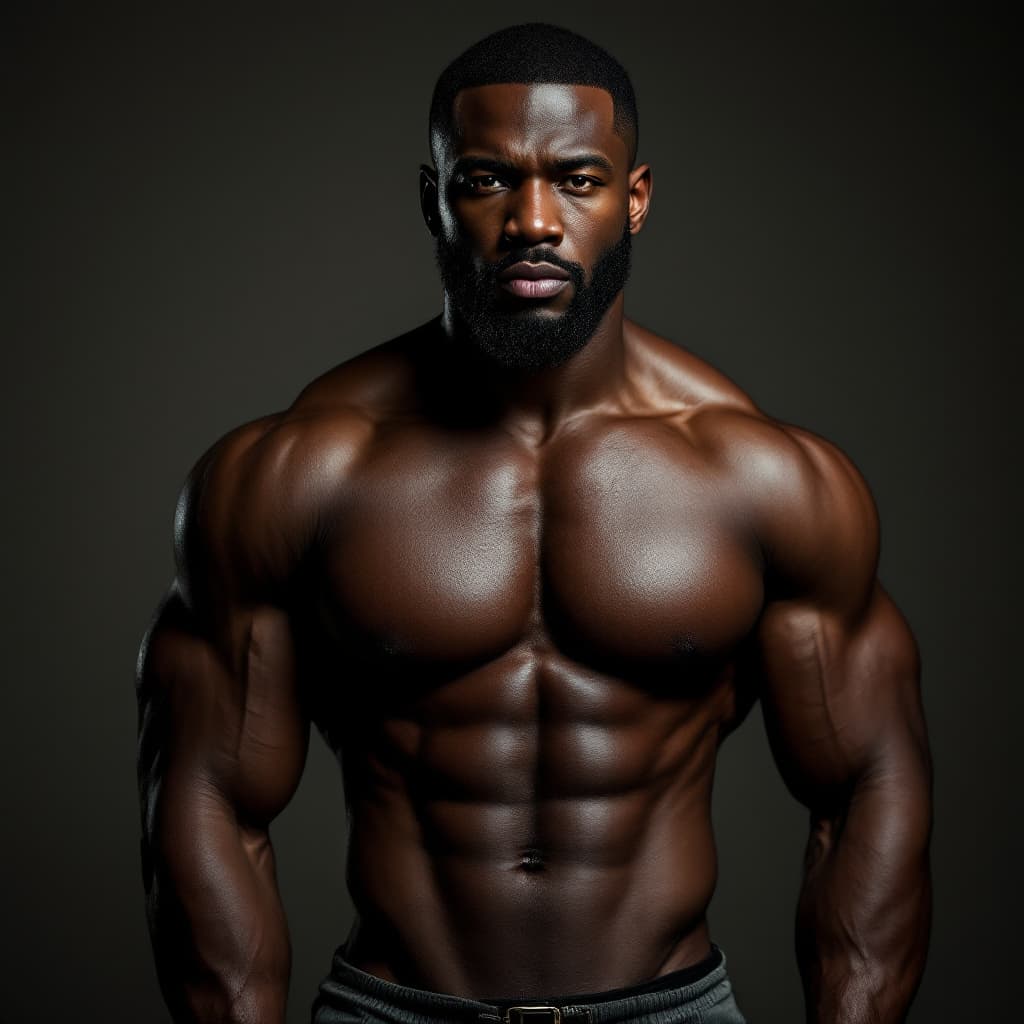 AI generated: african american man, butt, toned body