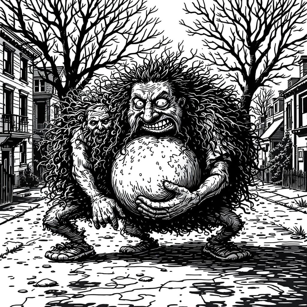 AI generated: God's forgotten city dragged by God's hump
Caricatures of people, I could barely contain my laughter...