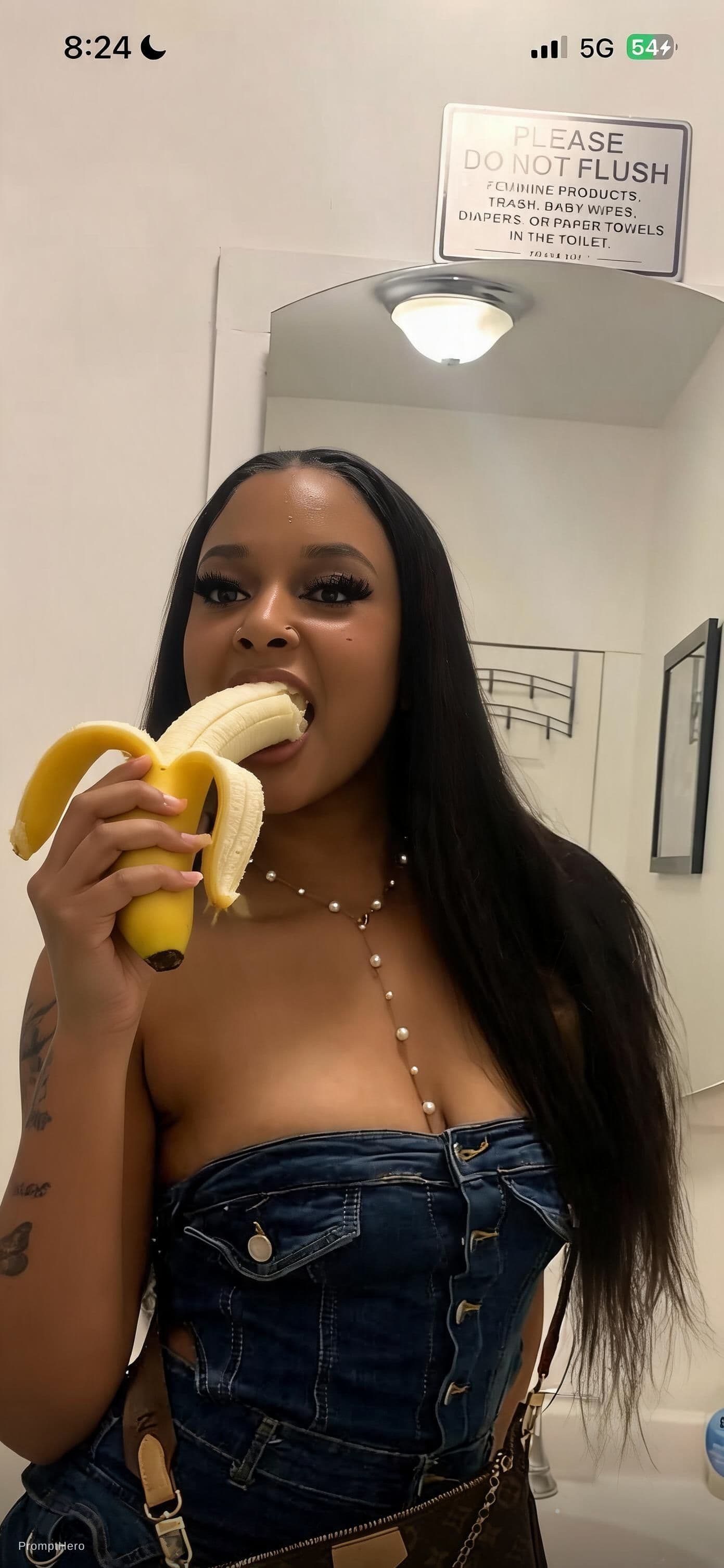 AI generated: Sucking a banana 