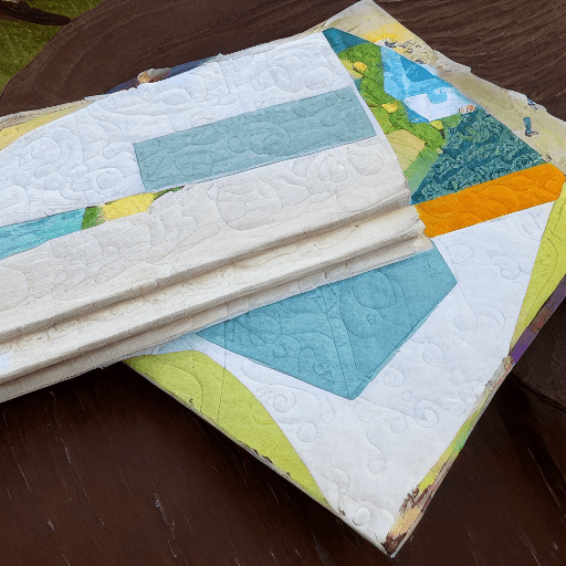 AI generated: Combine paint on canvas with quilted fabric material