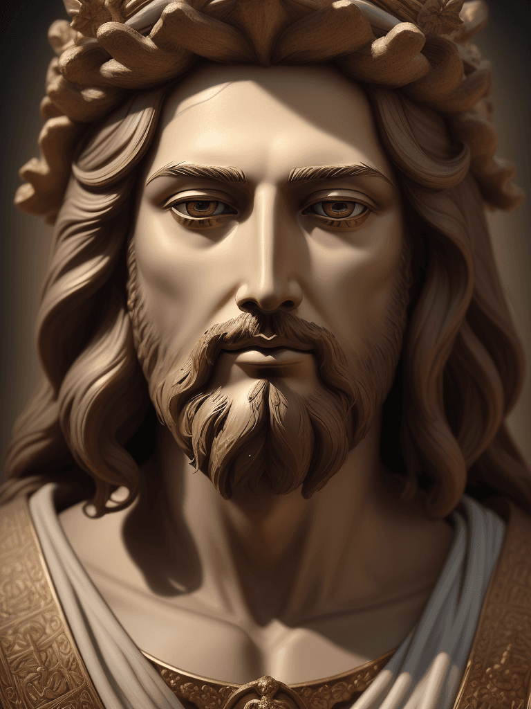 AI generated: "Craft a digital masterpiece of Jesus using a high-quality Zeiss macro lens, focusing on intricate d...