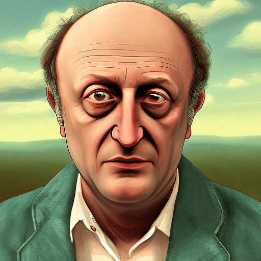 AI generated: Joseph Brodsky in the style of a cartoon, 8k
