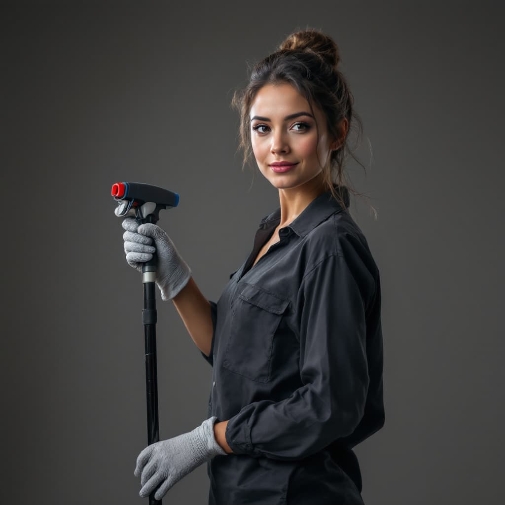 AI generated: Mujer que trabaja como operario de limpieza  --s 658 --ar 1:2 --v 6.0 