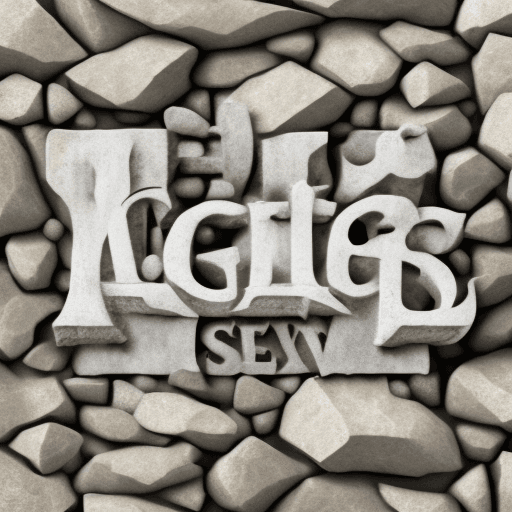 AI generated: 3D text "DESIGN", text in shabby stone style