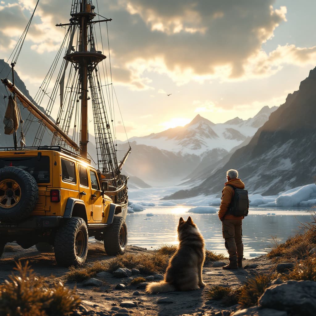 AI generated: Photo of a ultra realistic sailing ship, dramatic light, pale sunrise, cinematic lighting, battered,...