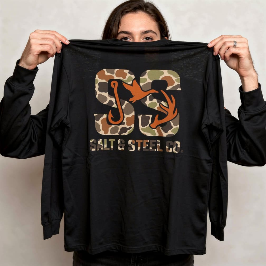 AI generated: tiktok influencer holding a long sleeve tshirt like the uploaded image to show to viewers