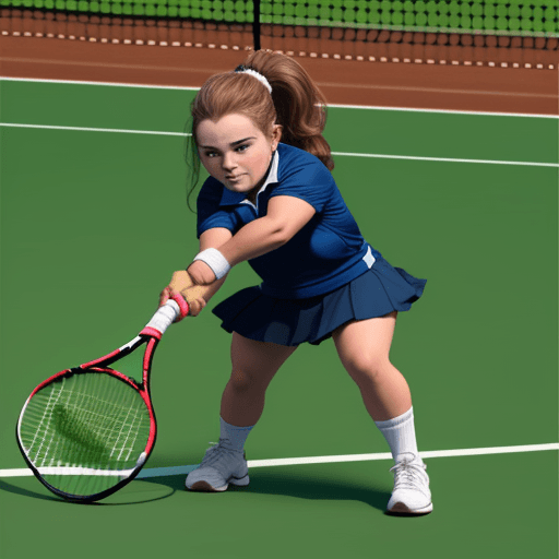 AI generated: dwarf playing tennis