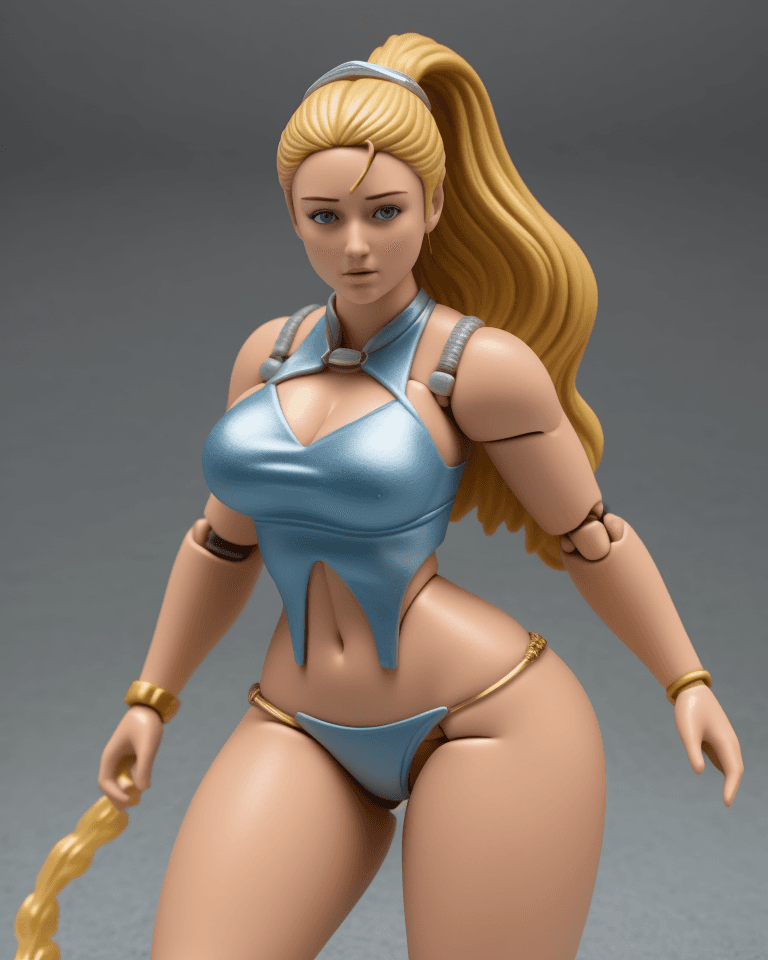 AI generated: action figure of (Iskra Lawrence:1.5), with accessories