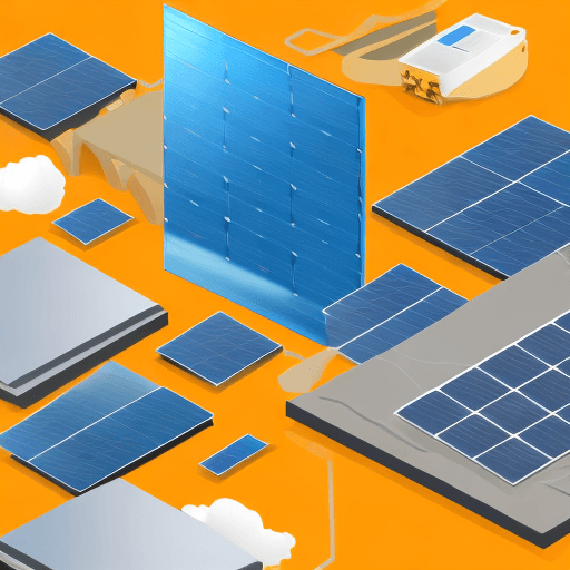 AI generated: Abstract flat illustration of software made for selling and designing solar panels