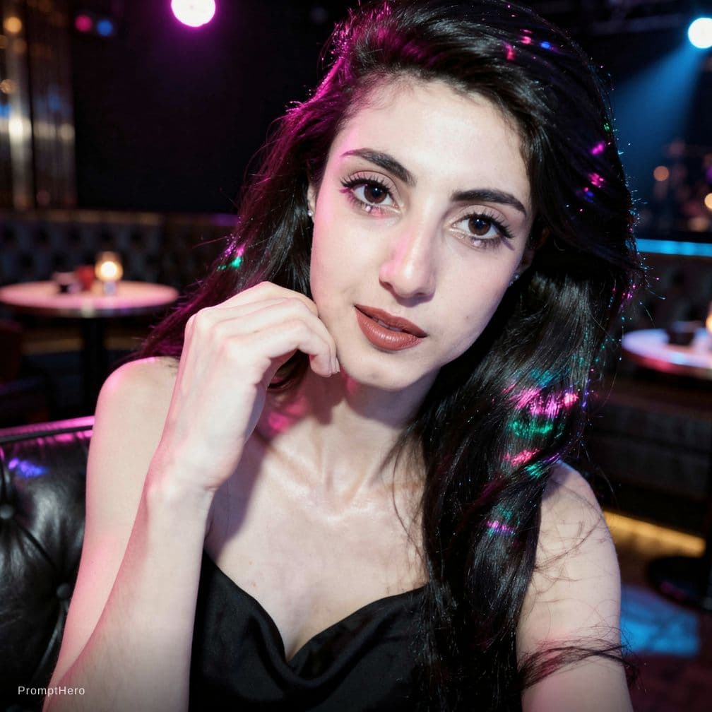 AI generated: girl in picture is in a strip club