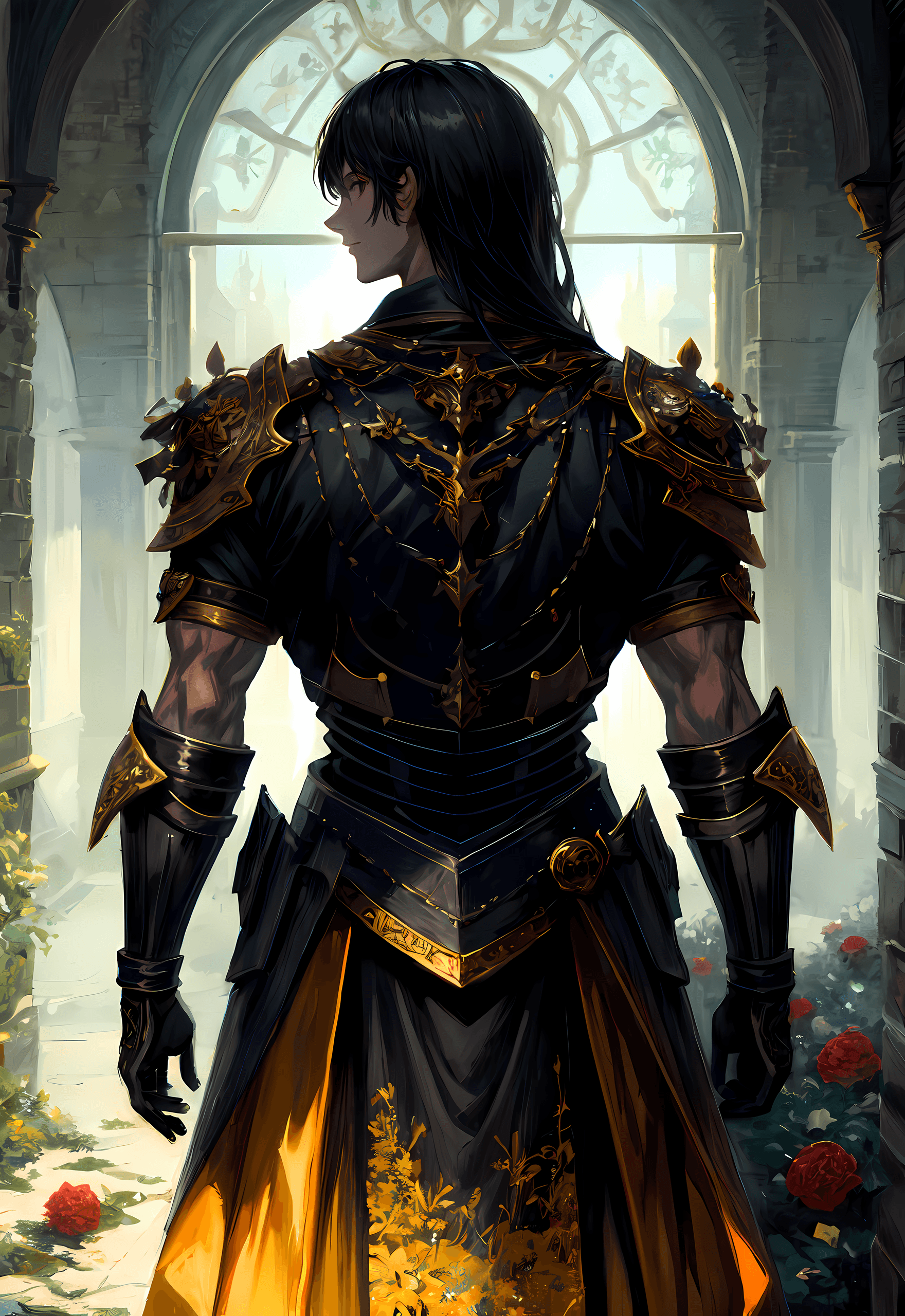 AI generated: (masterpiece, award winning:1.1) , Oil Painting , [(Skeleton prince:1.1), black hair, kind, tall, ha...