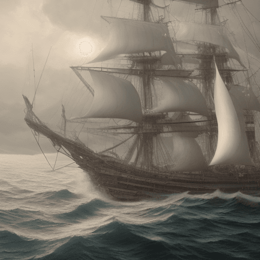 AI generated: Photo of a ultra realistic sailing ship, dramatic light, pale sunrise, cinematic lighting, battered,...