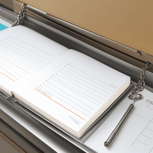 AI generated: Design a papers organizers made with stainless steel chain