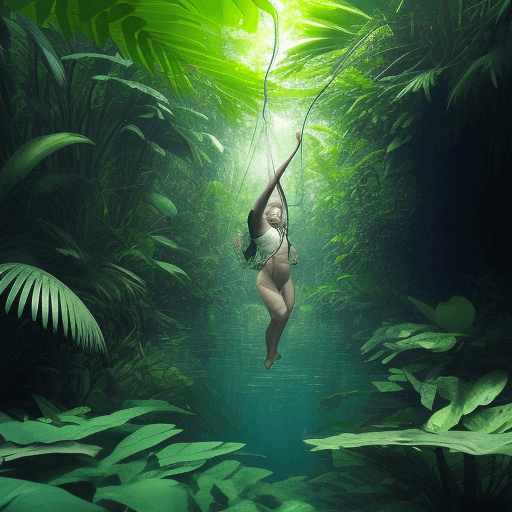 AI generated: freedom to breathe always, in the jungle, Telluric osmotic aquatic 