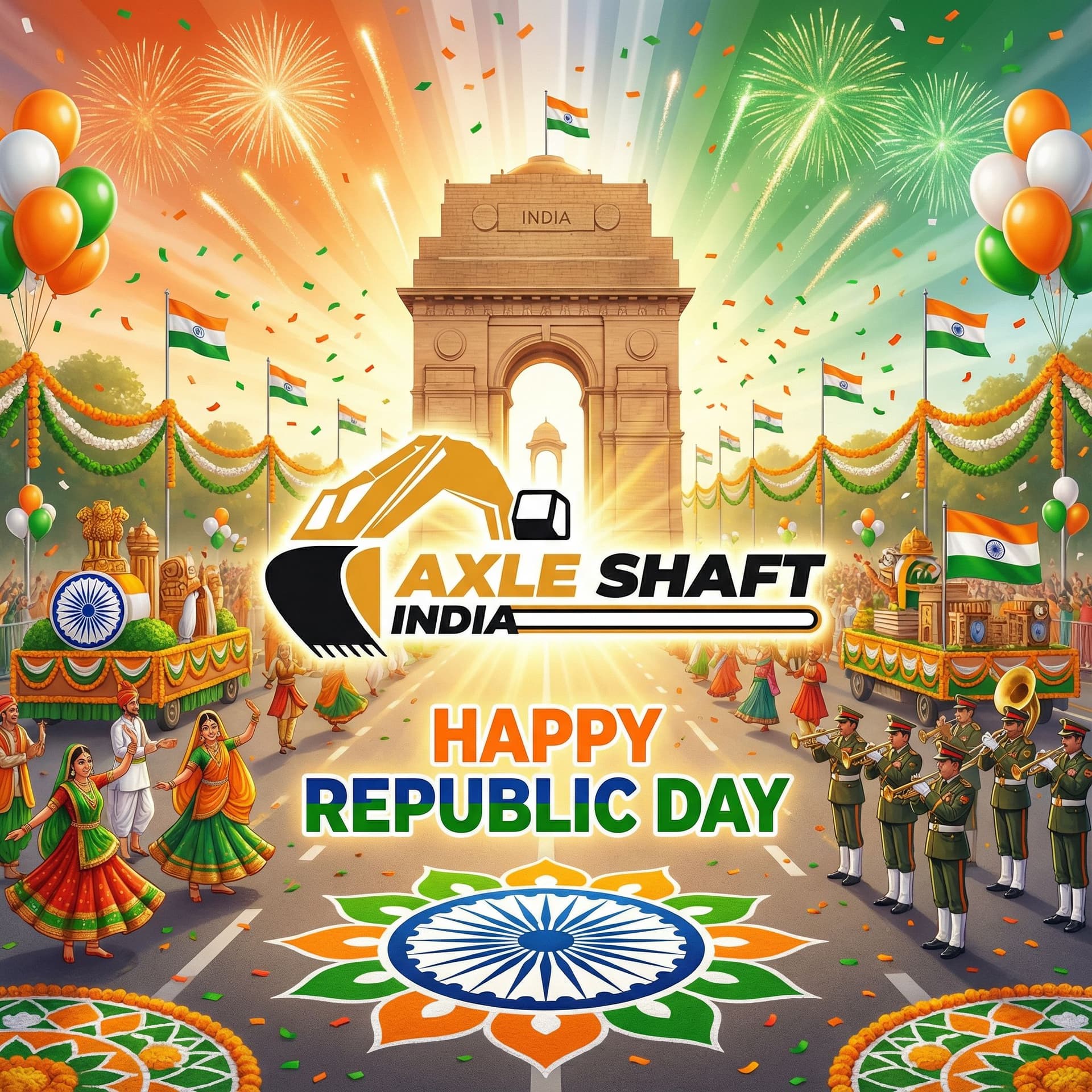 AI generated: Using the given company logo Create a vibrant and radiant image on the occasion of Happy Republic da...