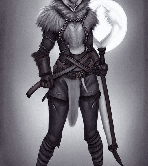 AI generated: female d&d harengon, female dnd rabbitfolk, :: grey fur with light black tipped ears, female rogue w...