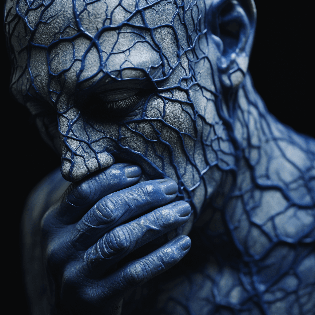 AI generated: blue veins on a person