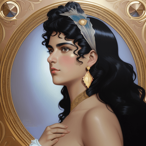 AI generated: Rene Magritte style, depict a scene of (Black-Haired Romani Girl) as (opera singer), opera dressing,...