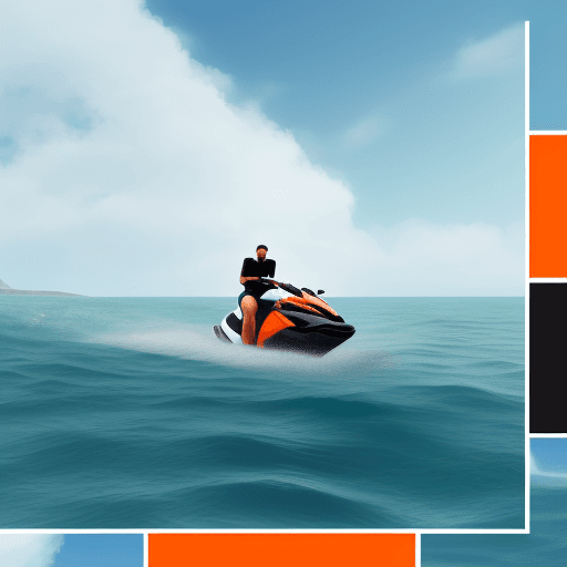 AI generated: Create a logo drawing for a jet-ski company It is located in Brittany, France. Display the striped l...