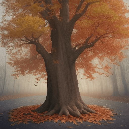 AI generated: Does a tree weep when it must shed its leaves each autumn, though it knows it must be? My heart tell...