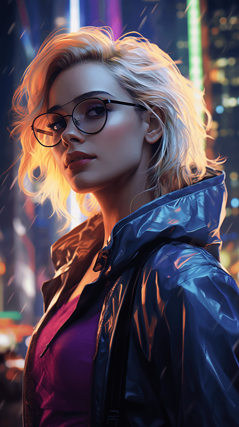 AI generated: (masterpiece, best quality, detailed)), outdoor arena, wind_lift, diane kruger in cyberpunk yoga clo...