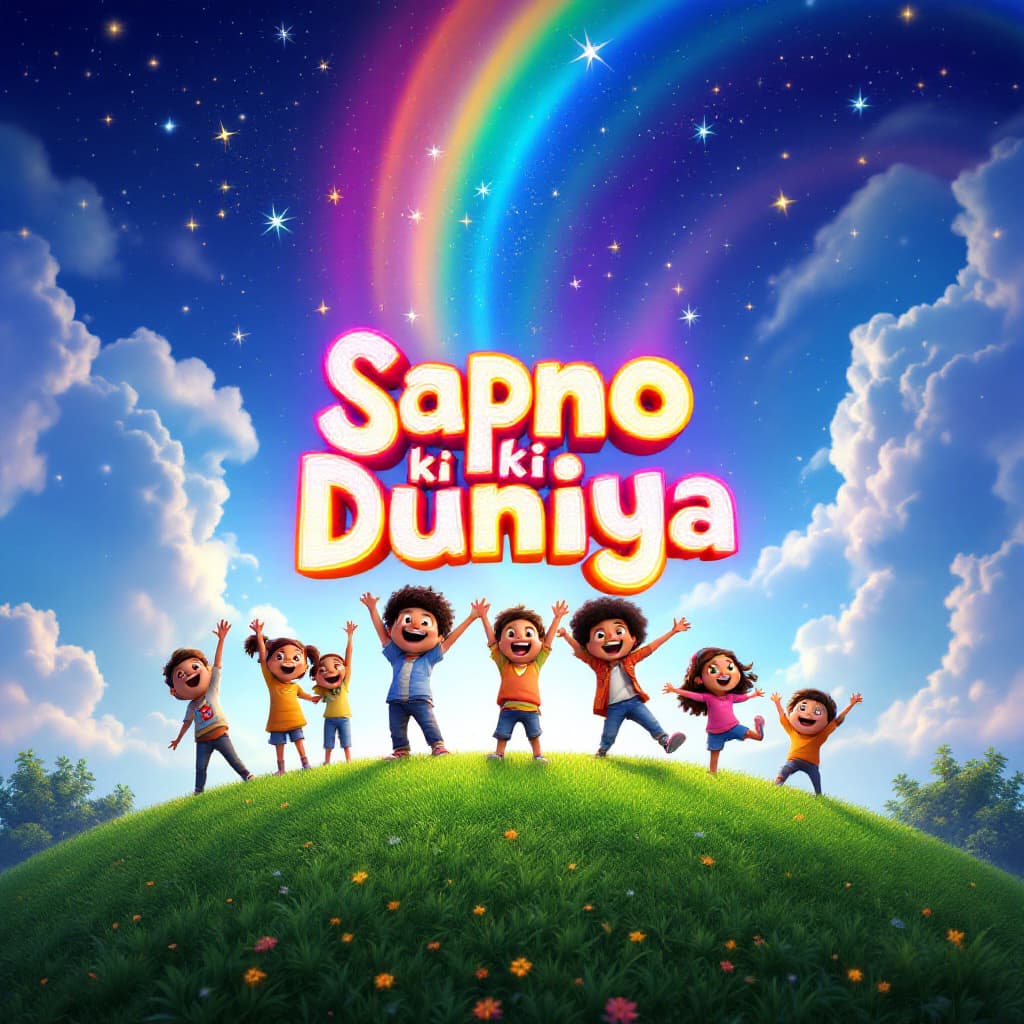 AI generated: "Design a 3D Pixar-style thumbnail for 'Sapno Ki Duniya' with the title displayed in bold, glowing, ...