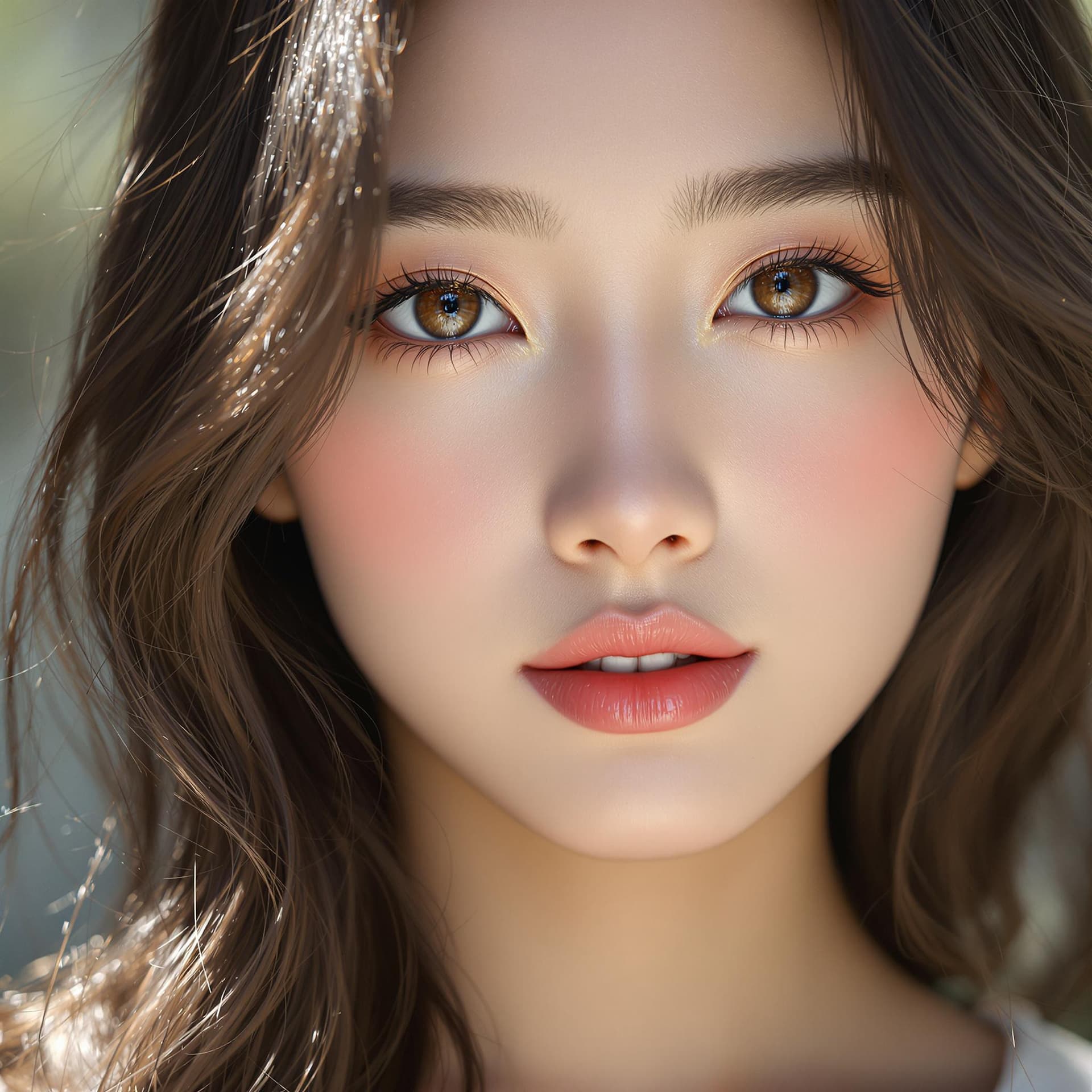 AI generated: A hyper-realistic portrait of a stunning young Korean woman in her early 20s, with delicate, well-de...
