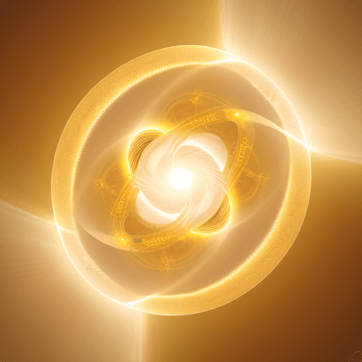 AI generated: Torus emanating golden white light
