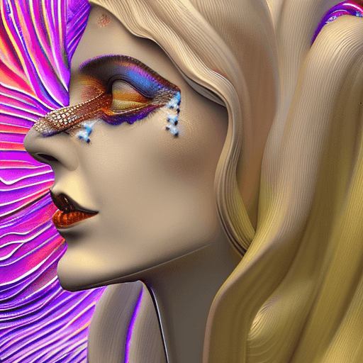 AI generated: Goddess close-up portrait ribcagel. jellyfish phoenix head, nautilus, orchid, skull, betta fish, bio...