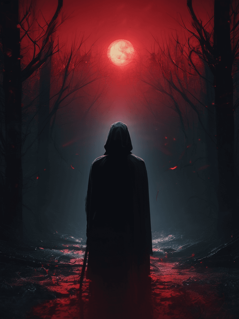 AI generated: out of the darkness, volumetric, brutal composition, scary horror, visually captivating and haunting...