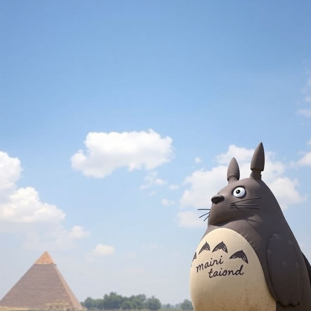 AI generated: Totoro at Giza
