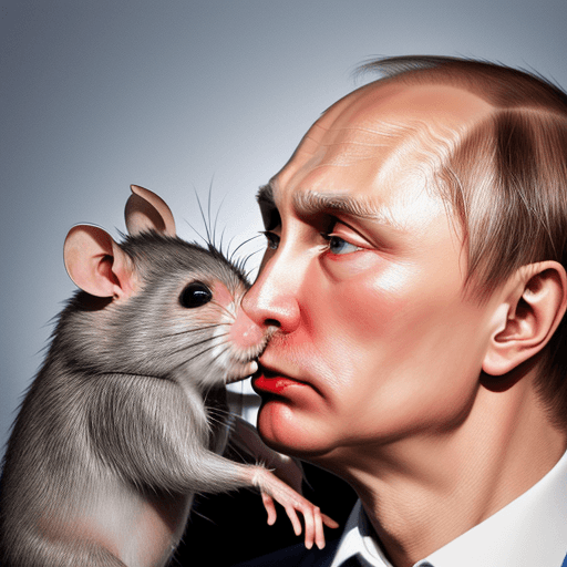 AI generated: 
vladimir putin kiss rat