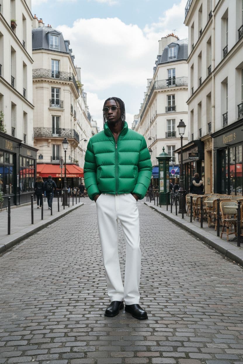 AI generated: Change the setting so that it is in the middle of a street in Paris.

