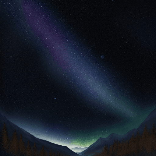 AI generated: Hyper realistic ground level watercolor logo of night sky phenomena, comet, supernova, constellation...