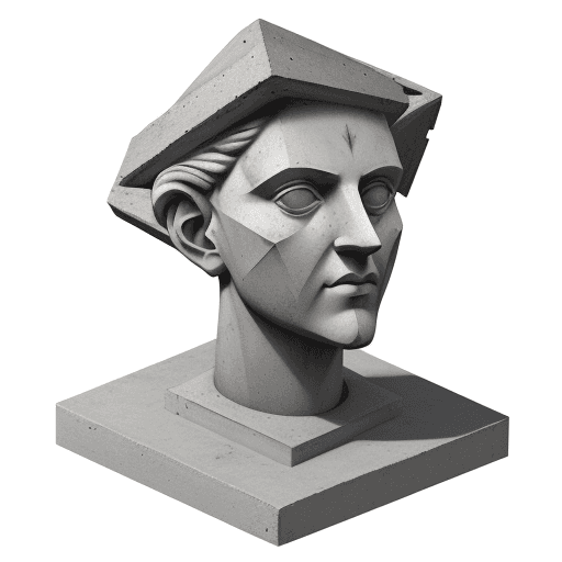 AI generated: the word ZABELLO, a word made of concrete, three-dimensional, angular, geometric, old, gray, 3d styl...