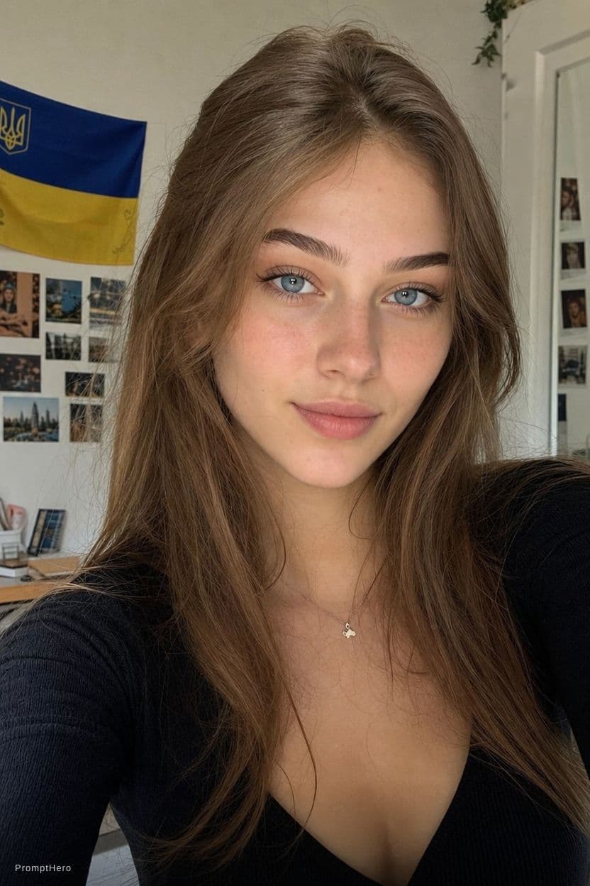 AI generated: Girl 18 years old from Ukraine blue eyes and speaks english
