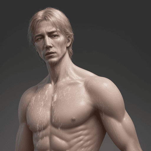 AI generated: Photo of a ultra realistic unclothed man,